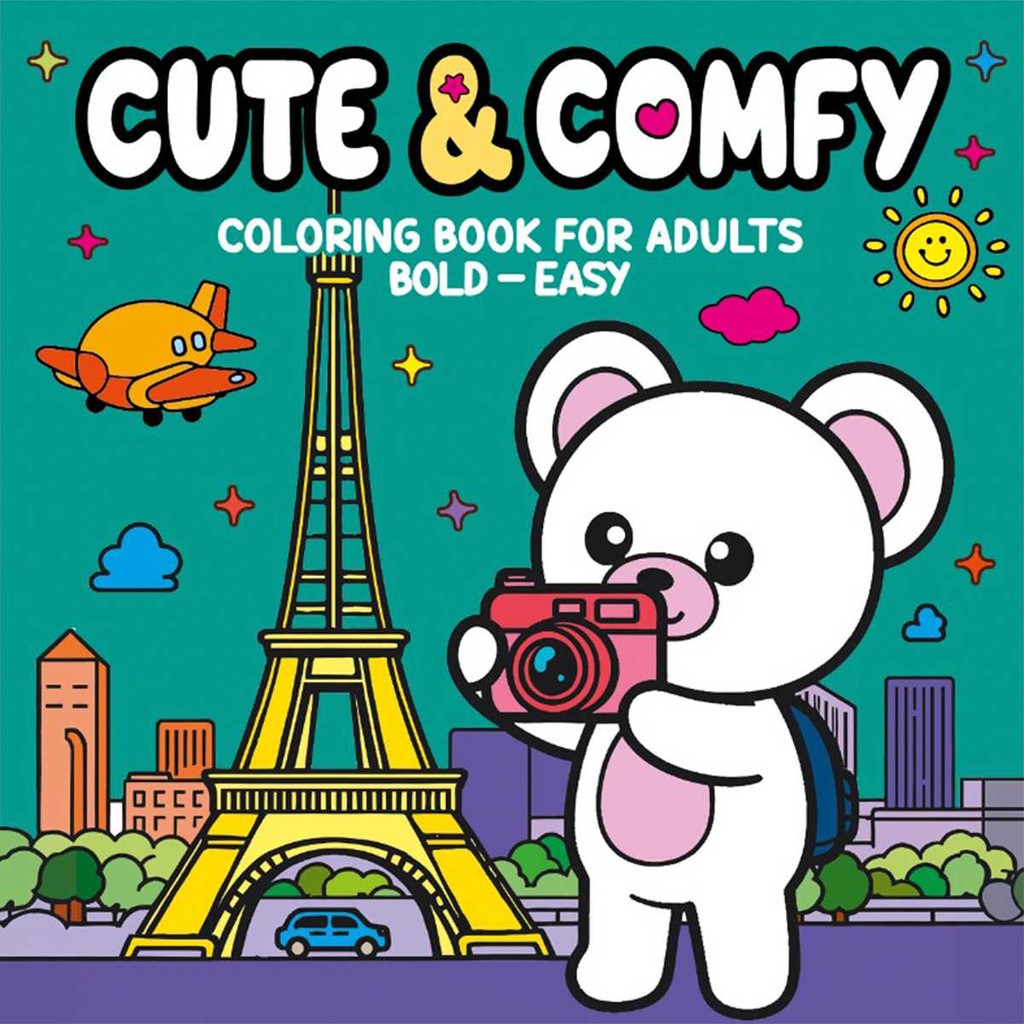 Cute & Comfy Coloring Book for Adults - Bold Easy - Livro de Colorir ...