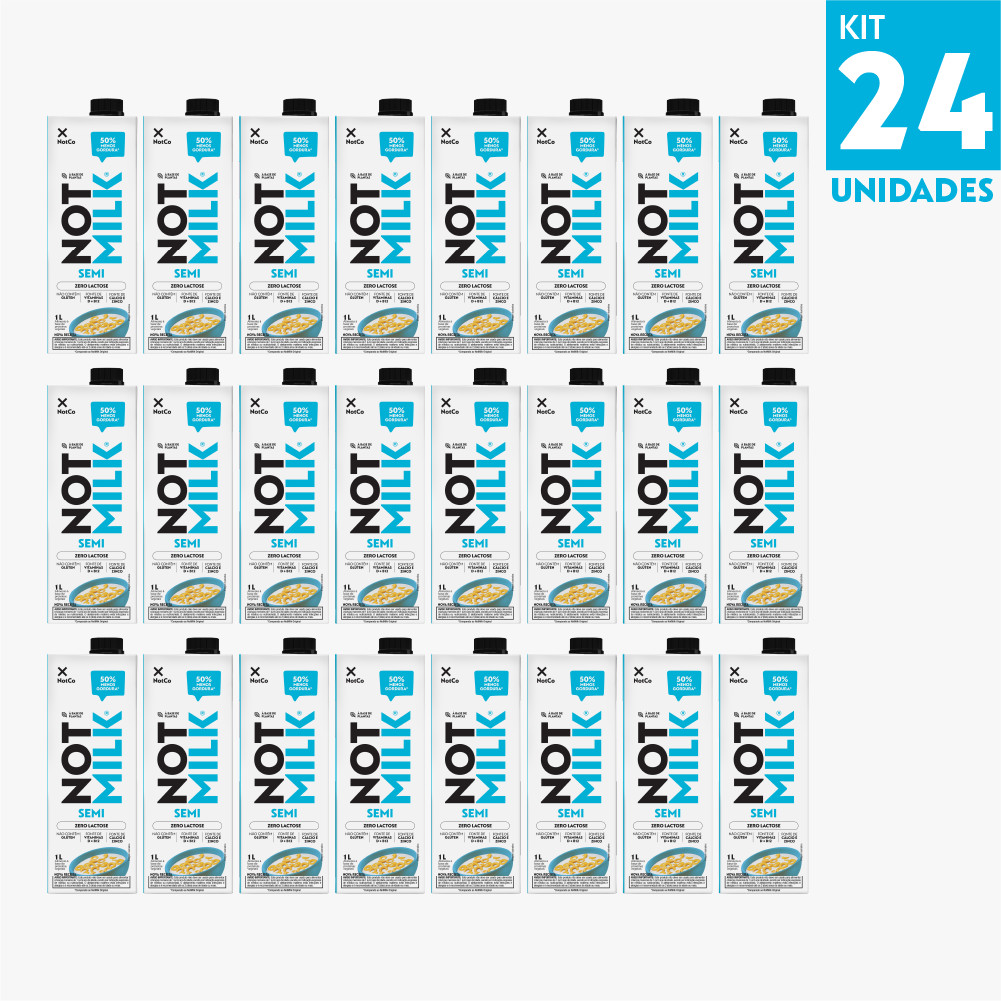 Kit 24x Bebida Vegetal NotCo NotMilk Semi Desnatado 1L | Shopee Brasil