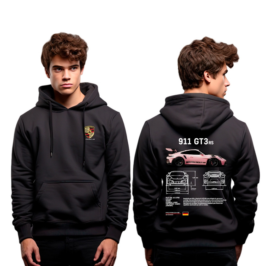 Moletom Canguru Unissex Porsche 911 GT3 RS Rosa Lançamento | Shopee Brasil