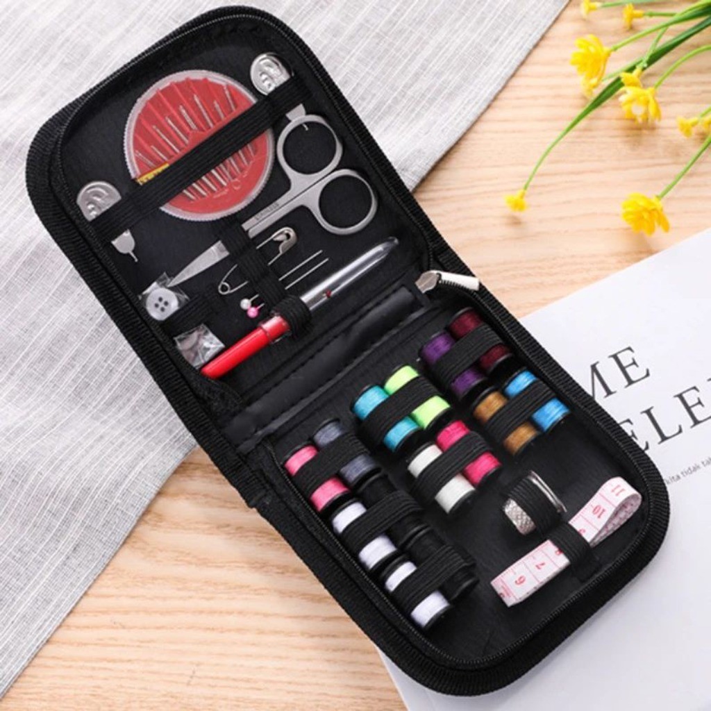 Estojo De Kit De Costura - Completo C/ 42 Pçs + Estojo Com Zíper