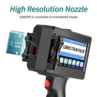 Pistola De Impressora Jato De Tinta Portátil Não Criptografada 12.7 Mm Com De Secagem Rápida Para Texto QR Código De Bar