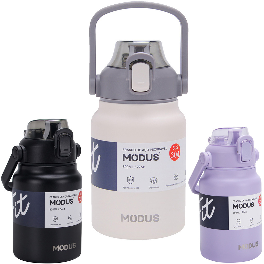 MODUS Garrafa Térmica De água 800ml De Aço Inoxidável 3 cores ...