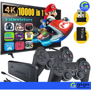 Video game Stick 4K Com 20000 Jogos 64gb 2 Controles Sem Fio Console Portatil Jogos Retro Video Game