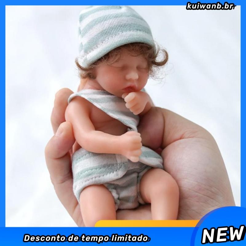 FYATHM 15cm Mini Corpo Inteiro Reborn Boneca Reborn Silicone Realista Brinquedo Artificial Pt