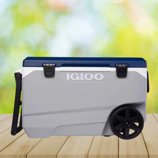 Caixa Coller Térmico 85 Litros Importada Com Rodinhas Ecocool Cinza Igloo