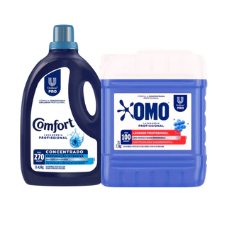 Kit Lava Roupas Lavanderia Pro Omo 7L + Amaciante Comfort 5L em Oferta na Shopee