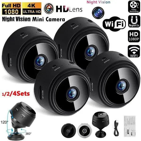 Kit Câmeras Mini A9 1080P WiFi com Visão Noturna – Segurança 24h, Fácil ...