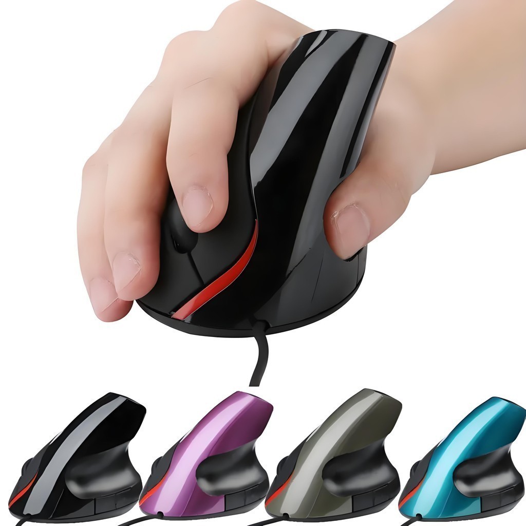 Mouse Gamer Vertical Ergonômico Led 6 Botões Óptico Com Fio