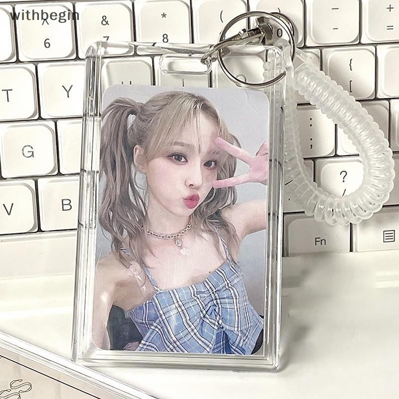 WIT Acrílico Photocard Titular Kpop Ídolo Do Cartão Transparente Foto Mangas Portátil ID Ônibus Protetor Pingente Chavei