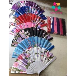 GUI ANA Leque de Tecido Colorido/PRETO Estampado Plastico perfeito  para lembrancinha Casamento em Oferta na Shopee