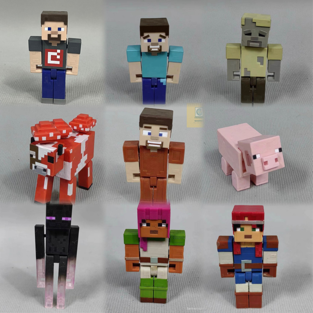 Desenhos animados Minecraft Brinquedo 3 Polegadas Building Blocks ...