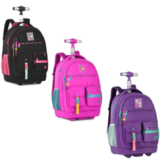 Mochila De Rodinha Luluca Feminina Infantil Lulike  Love - Clio Style