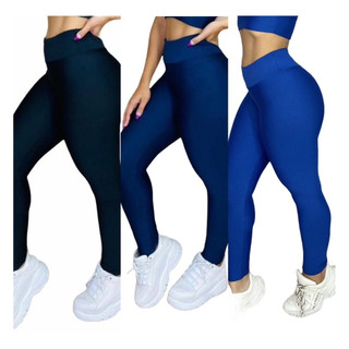 Kit 3 Leg Academia Feminina Calça Fitness Shorts Bernuda