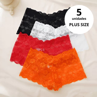 Kit 5 Calcinha Plus Size Fio Dental Calcinhas Com Renda Sexy em Oferta na Shopee