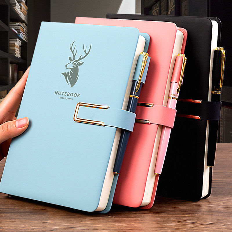 Caderno A5 de couro macio 360 páginas retro notebook para agenda Bloco ...