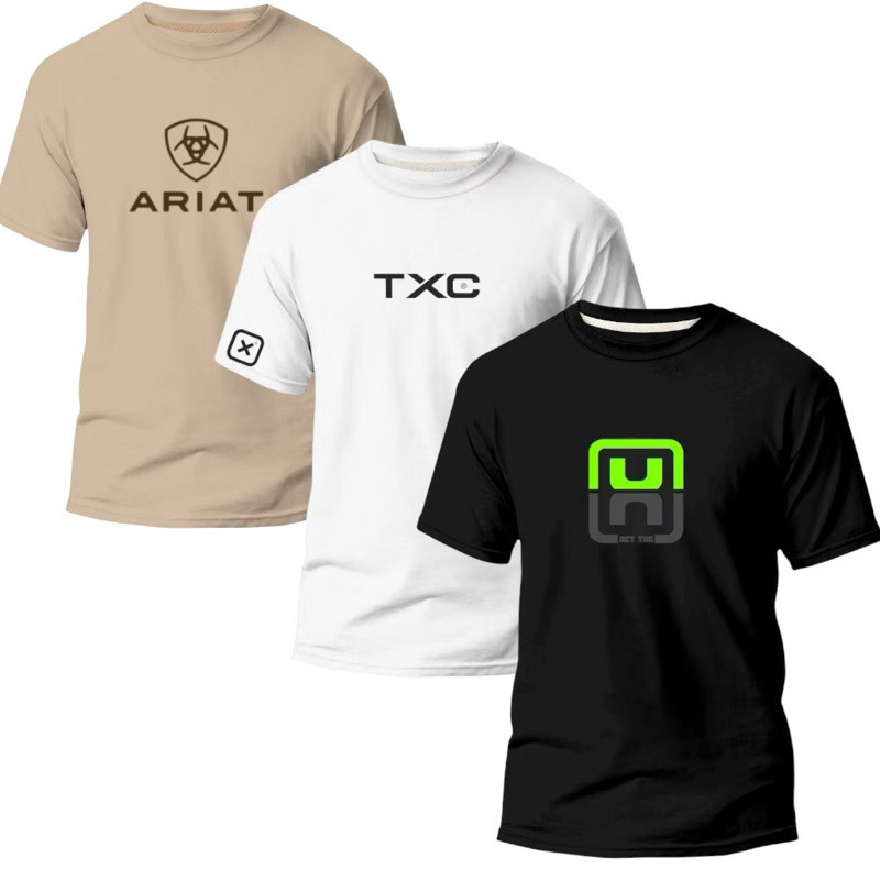 Kit 3 Camisas Ariat Masculina Variáveis Country Rodeio Texas Camisetas Txc