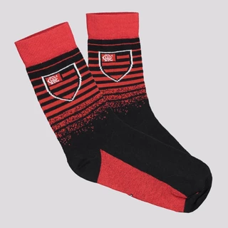Meia Flamengo Casual Juvenil Vermelha