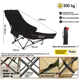 Cadeira Dobrável Grande Portátil 150kg Camping Praia Kala Cadeira Banco Banqueta Pesca Camping Praia