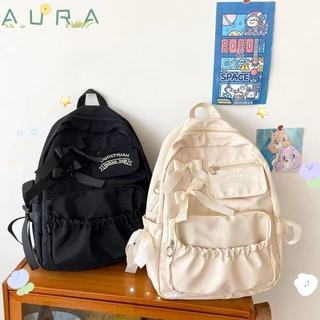 Mochila AURA Para Meninas , Bolsa Escolar De Nylon De Grande Capacidade Estudantes , Anti-Roubo Leve E Moderna