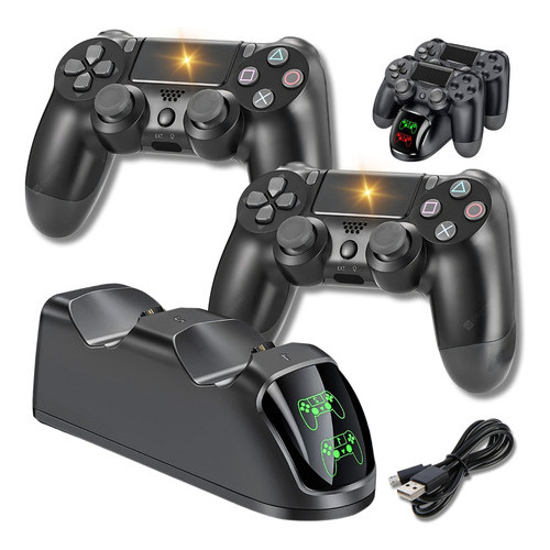 Kit 2x Controle Compatível Bluetooth Ps4 + Base Carregador | Shopee Brasil