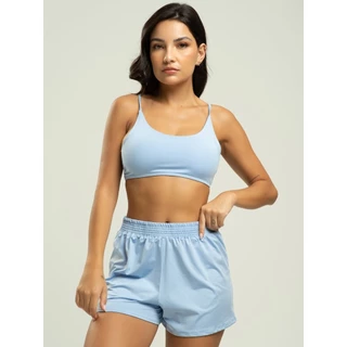 Biquíni Faixa Liso Calcinha Comum Bojo Removivel + Short Curto Liso Tecido Proteção Solar Uv 50+ em Oferta na Shopee