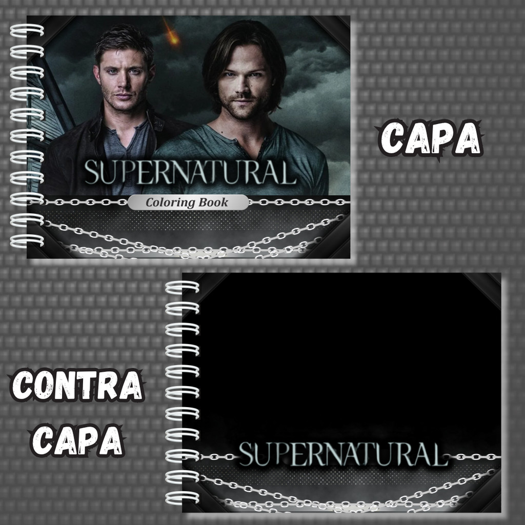 Livro para Colorir Série Supernatural 50 Folhas A5 180g Capa Dura