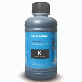 Refil de Tinta para Cartucho Impressoras HP com 250ml Multilaser - RF009 em Oferta na Shopee