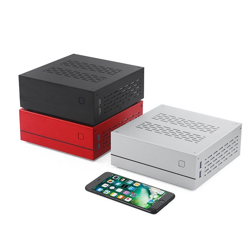 XQBOX A01 Gabinete HTPC de Computador Horizontal ITX Mini Pequeno Controle Industrial