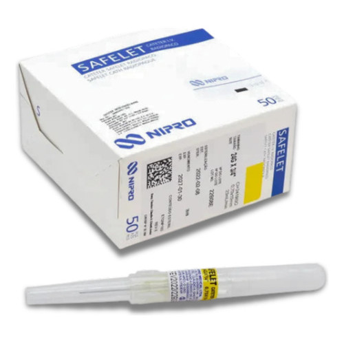 Catéter Amarelo Nipro 24g Safelet Intravenoso 10 Unidades