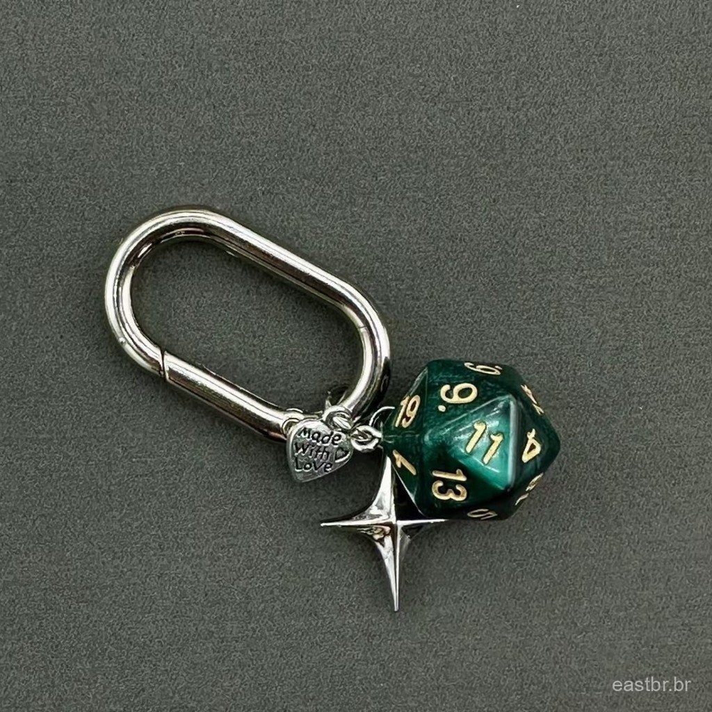 [Pingente] Estrela marrom dado verde chaveiro alienígena mochila escolar criativa personalidade pingente de telefone móv