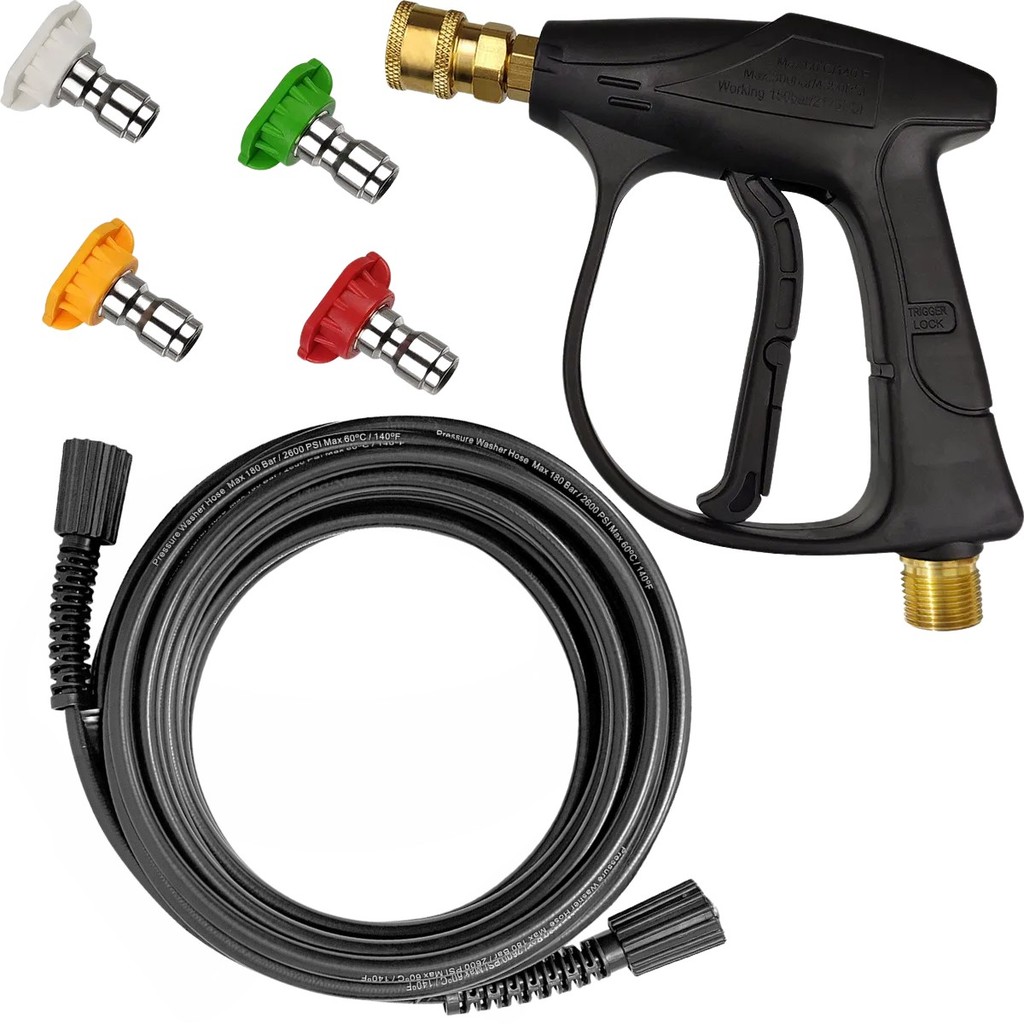 Pistola Curta de Engate Rápido Com Bicos Coloridos e Mangueira 10 Metros Wap Ousada Plus