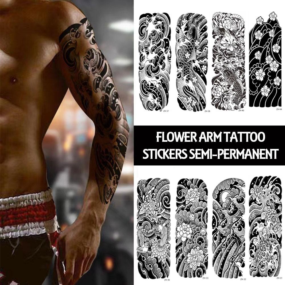 Adesivo De Tatuagem À Prova D'água Meio Braço Temporária Japonesa ...