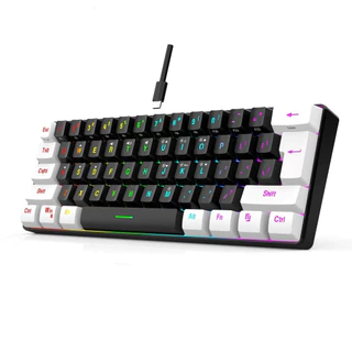 Teclado Gamer 61 Teclas - RGB Personalizável, Design Compacto, USB-C, para Jogos e Trabalho