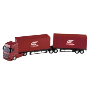 Brinquedo Caminhão Bitrem Petroleum Baú Duplo Vinho 1472 - Roma