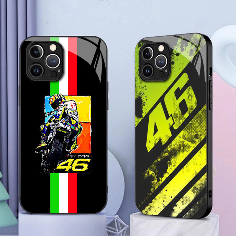 Valentin Rossi vr 46 02 Capa De Telefone De Vidro Para IPhone 16 15 14 13 12 11 Pro XR XS Max Plus Mini X 8 7 6s SE2/3