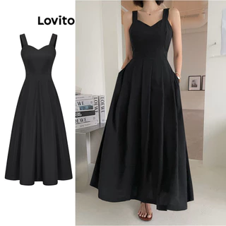Lovito Casual Vestido de Baile com Bolsos para Mulheres L74ED305