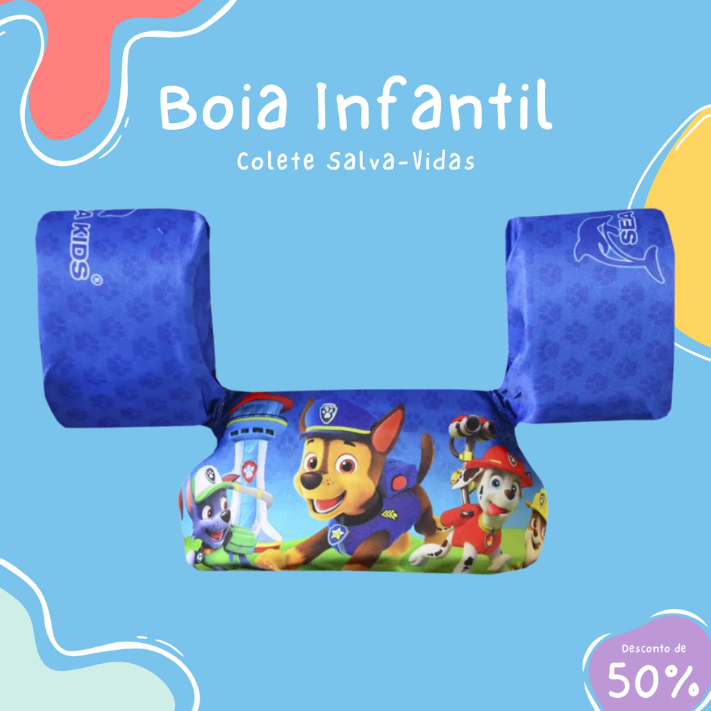 Boia Infantil com Colete Salva-Vidas para Crianças de 1 a 8 Anos Espuma ...