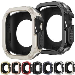 Silicone Macio Capa Caso Para Apple Watch Ultra 49mm 40mm 44mm 41mm 45mm iWatch 10 11 42mm 46mm 2 em 1 Protetora Case