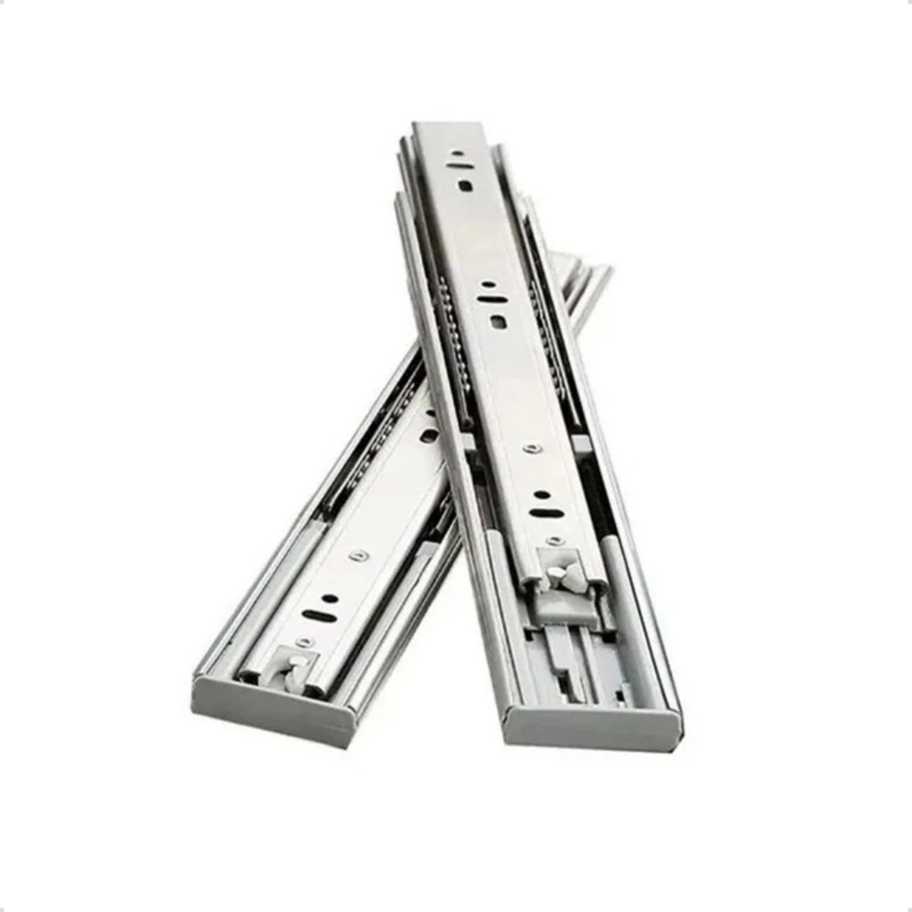 Corrediça Com Amortecedor Trilho Telescópico para Gaveta Soft Closing 45kg X