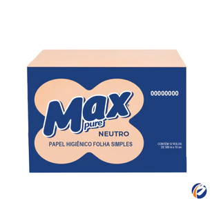 Papel Higiênico Rolão Folha Simples 12x500 Max Pure em Oferta na Shopee