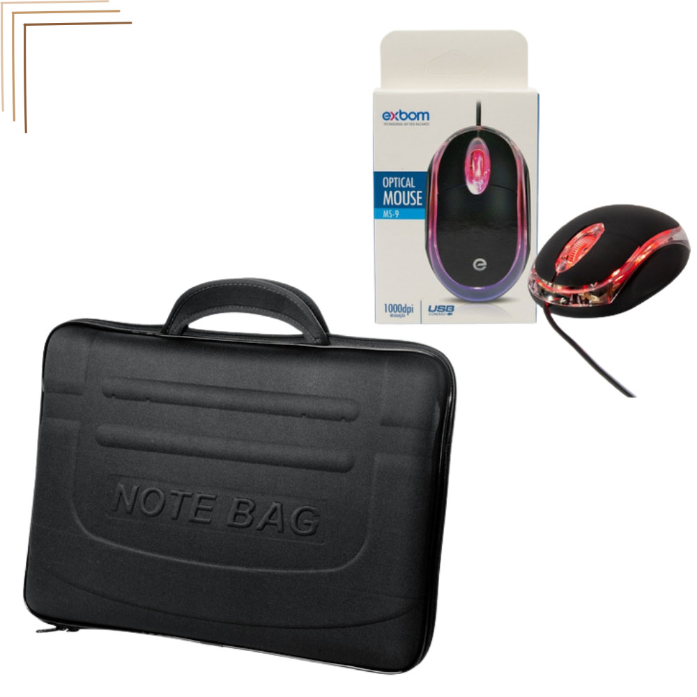 Kit Com Maleta Rigida Para Notebook Com Mouse | Shopee Brasil