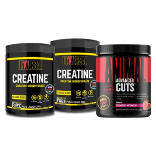 Kit Termogênico Animal Cuts Powder 300g + Creatine Monohydrate 400g Universal Nutrition - Definição e Performance em Oferta na Shopee