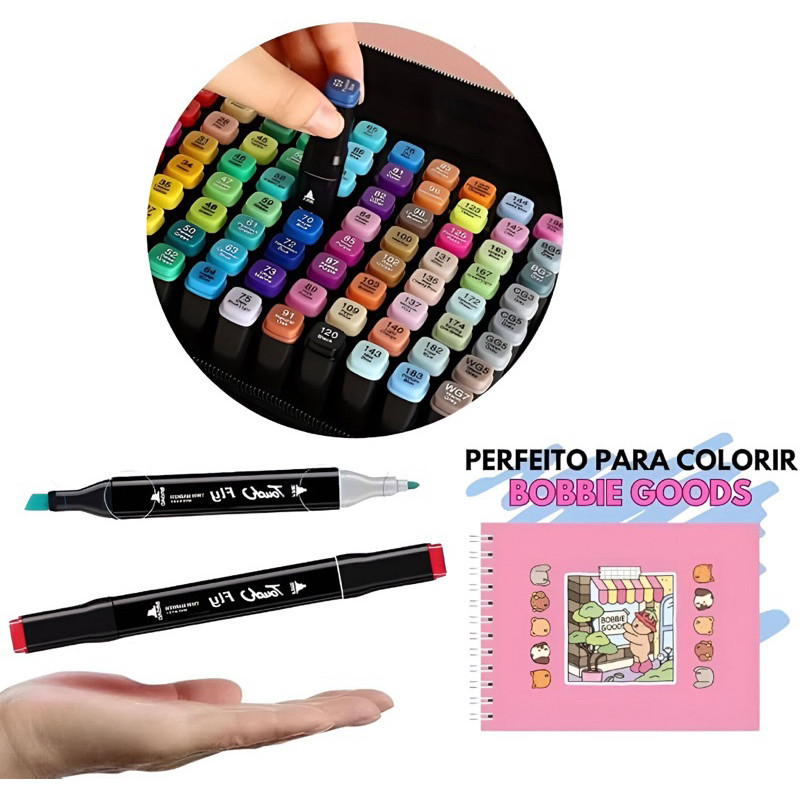 Canetinha Touch kit de 80-262 cores marcador com ponta dupla
