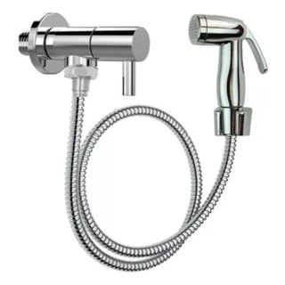 Duxa Higiênica Registro Aço Inox Super Luxo 1/4 Volta