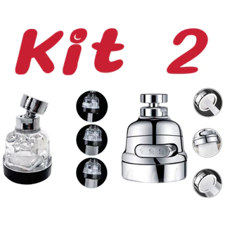 Kit 2 bico adaptador de torneira com 3 bicos ajustáveis, bico de torneira giratório 360°    MARISA em Oferta na Shopee