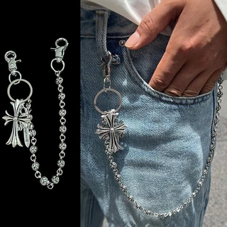 nanami1 Personalidade Carteira Corrente Punk Hip Hop Rock Calças Metal Cruz Homens Mulheres Bolsa Trinket Pingente Bouti