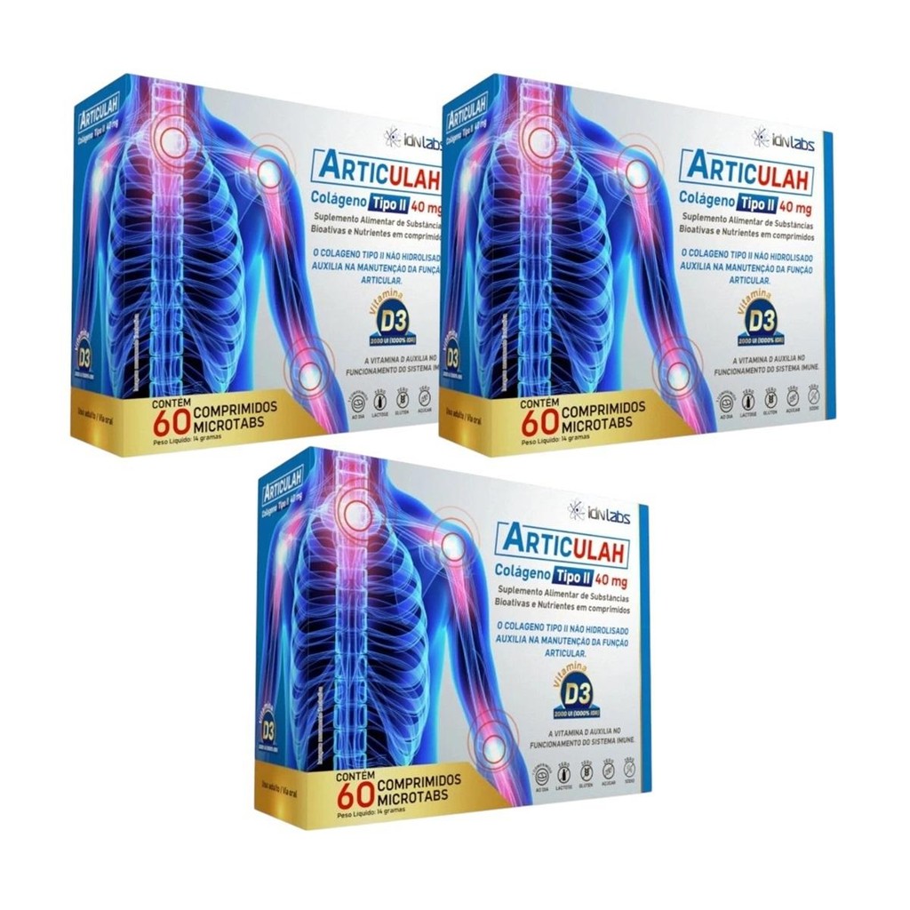 Kit ArticULAH Com 3 Unidades De 60 Comprimidos Microtabs Cd | Shopee Brasil