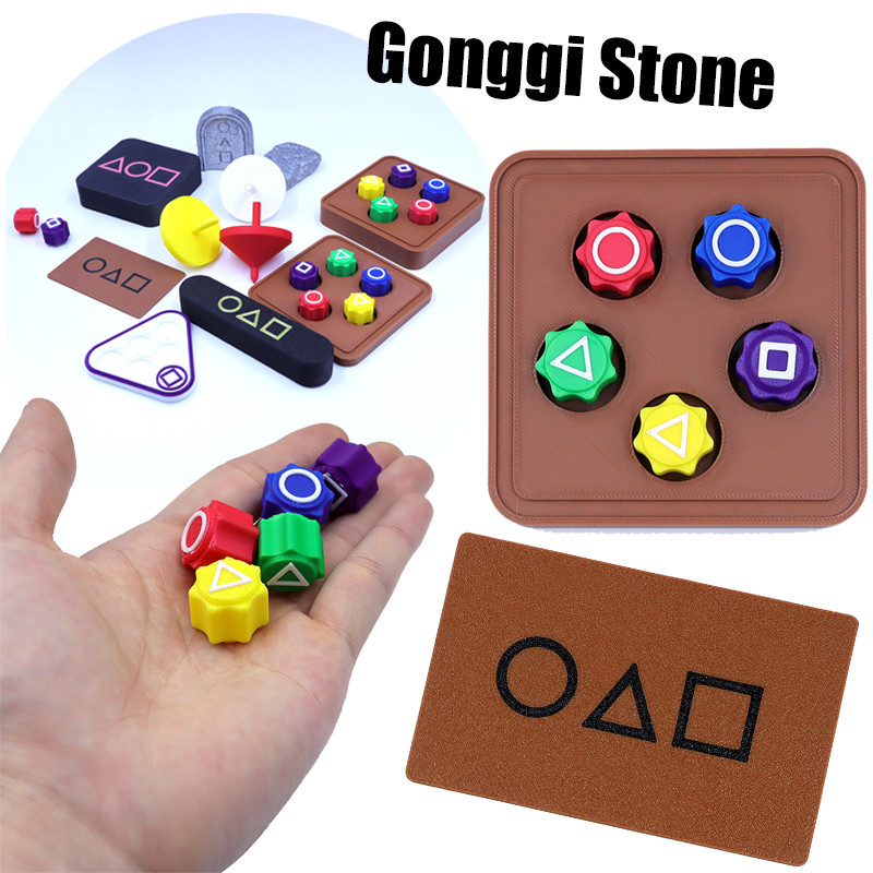 Gioco Coreano Gonggi (Jack Stones) - Set Di 5 Pietre Colorate Con Base, Gioco Tradizionale Per Bambini E Adulti