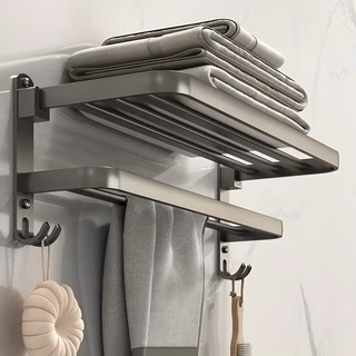 Toalheiro de banheiro toalheiro dupla camada de aço inoxidável de alta qualidade retrátil 90 °MARISA em Oferta na Shopee
