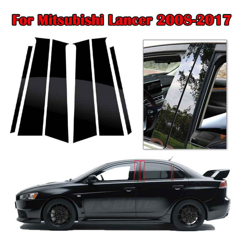Mitsubishi Lancer 2008-2017 Modelo-Específico Espelho Centro Pilar Bc Adesivos Decoração Da Janela Do Carro Acessórios D